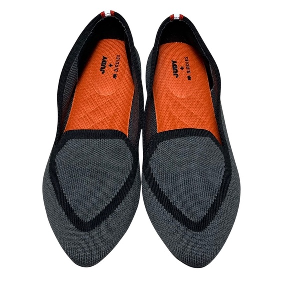 Birdies Blackbird Flats Loafers Gray Black Point Knit Comfort Work Casual Size 6 - Picture 3 of 14